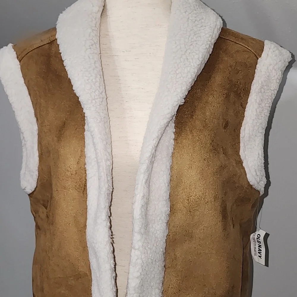 Faux Suede SHERPA LINED WOMEN'S VEST - Picture 3 of 11